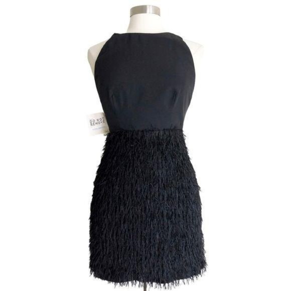 Fame and Partners Black Fringed Cocktail Dress 6 - Picture 10 of 10